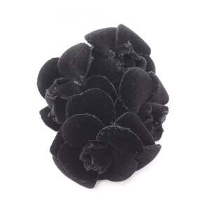 Chanel Camellia Brooch Fabric Black #229150C54B